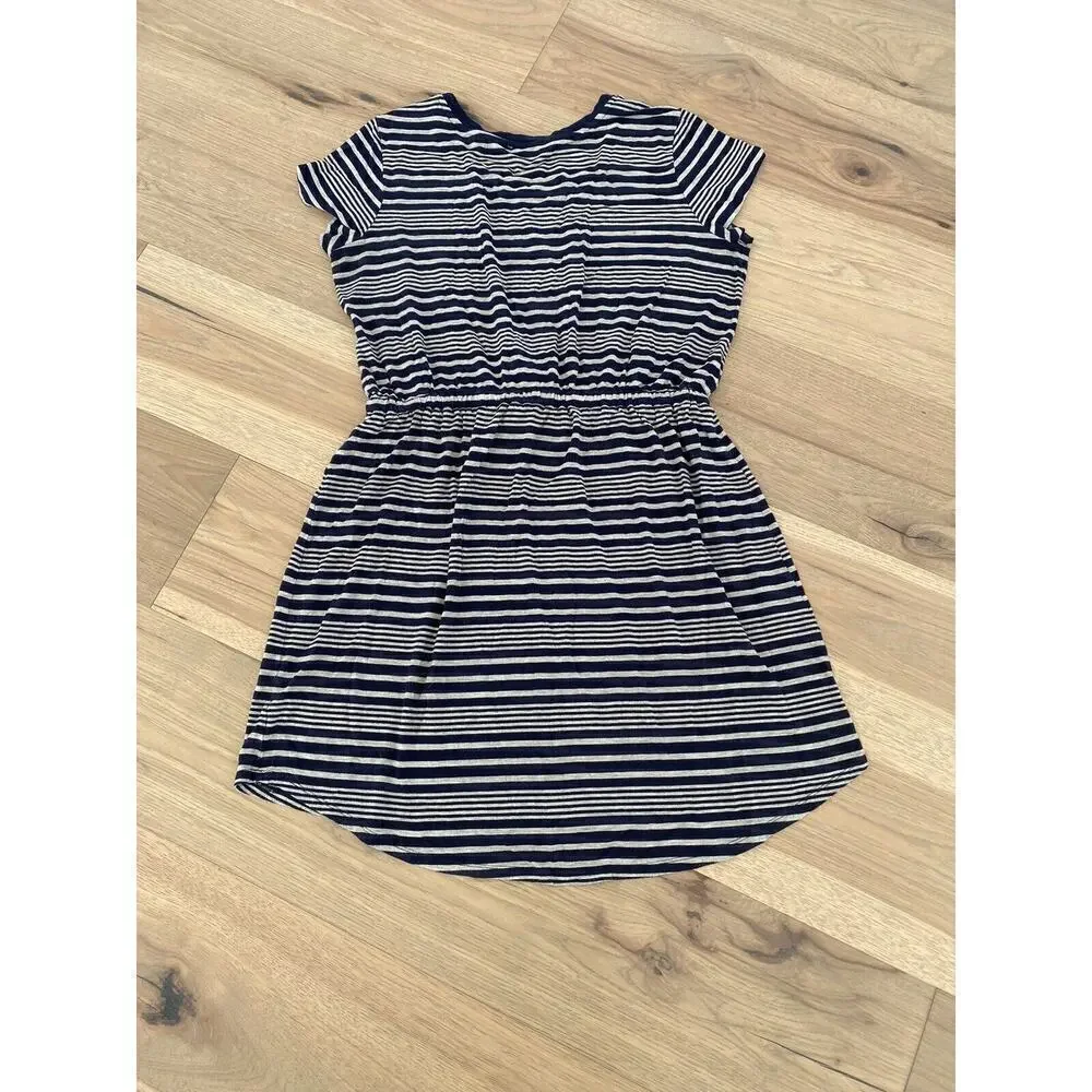 Olive and Oak Womens Navy and Gray Striped Cabana Crew Neck Knit Dress Size XL - Picture 5 of 10